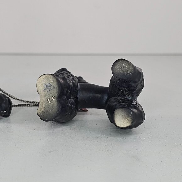Vintage Early Goebel Pre Hummel Black Poodle Family Figurines Chain Leash Set - Picture 8 of 11